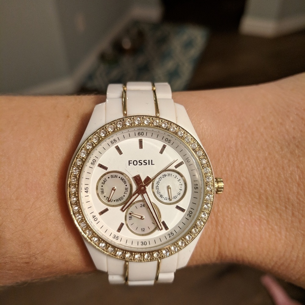 Fossil White Watch